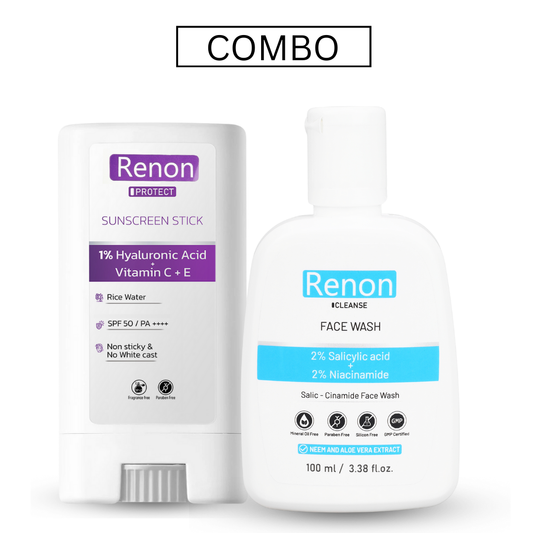 1 % Hyaluronic Sunscreen Stick and Salic-Cinamide Facewash combo