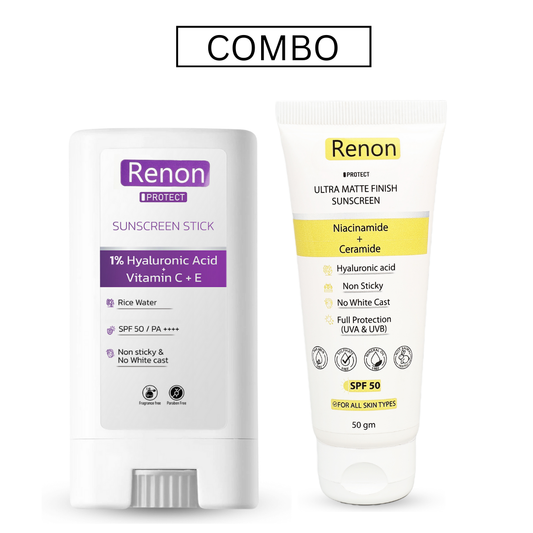 1 % Hyaluronic Sunscreen Stick and Niacinamide Matte Finish Sunscreen combo