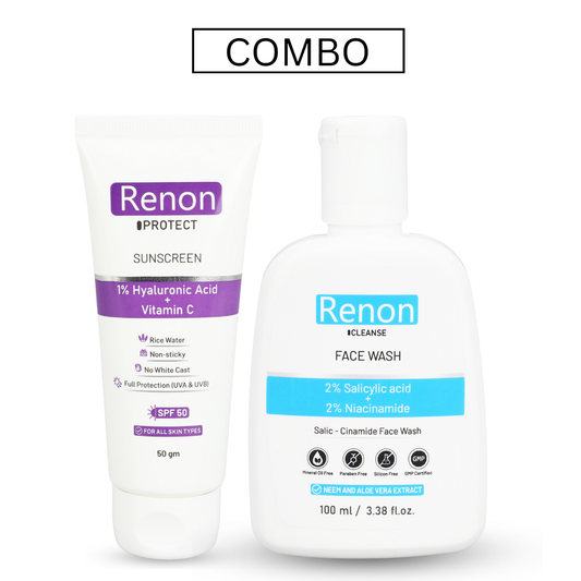 1 % Hyaluronic Sunscreen with Salic-Cinamide Facewash Combo