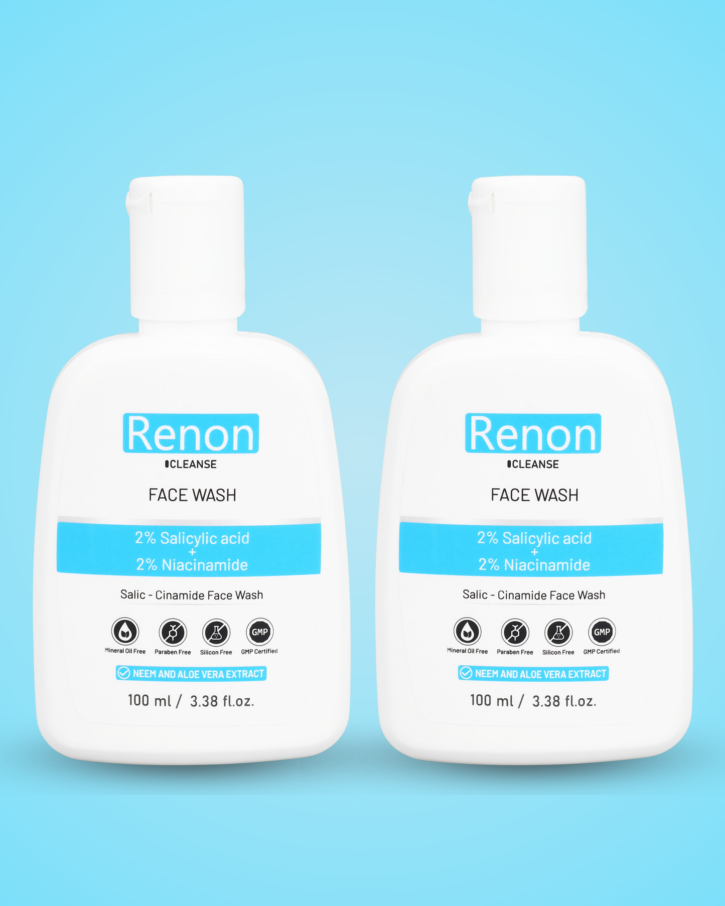 Renon Cleanse 2% Salicylic + 2 % Niacinamide Facewash with Neem and Aloe vera Extact ( Pack of 2)