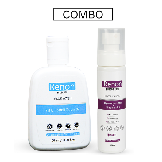 Hyaluronic Sunscreen Spray with Vitamin C and Snail Mucin Facewash Combo