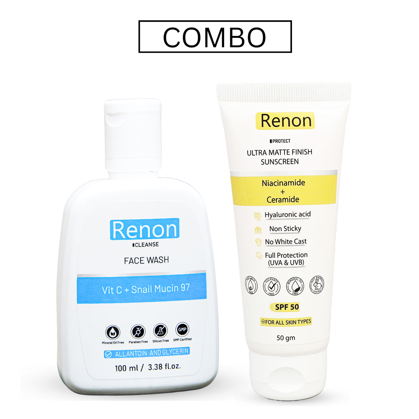 Niacinamide Matte Finish Sunscreen with Vitamin C and Snail Mucin Facewash