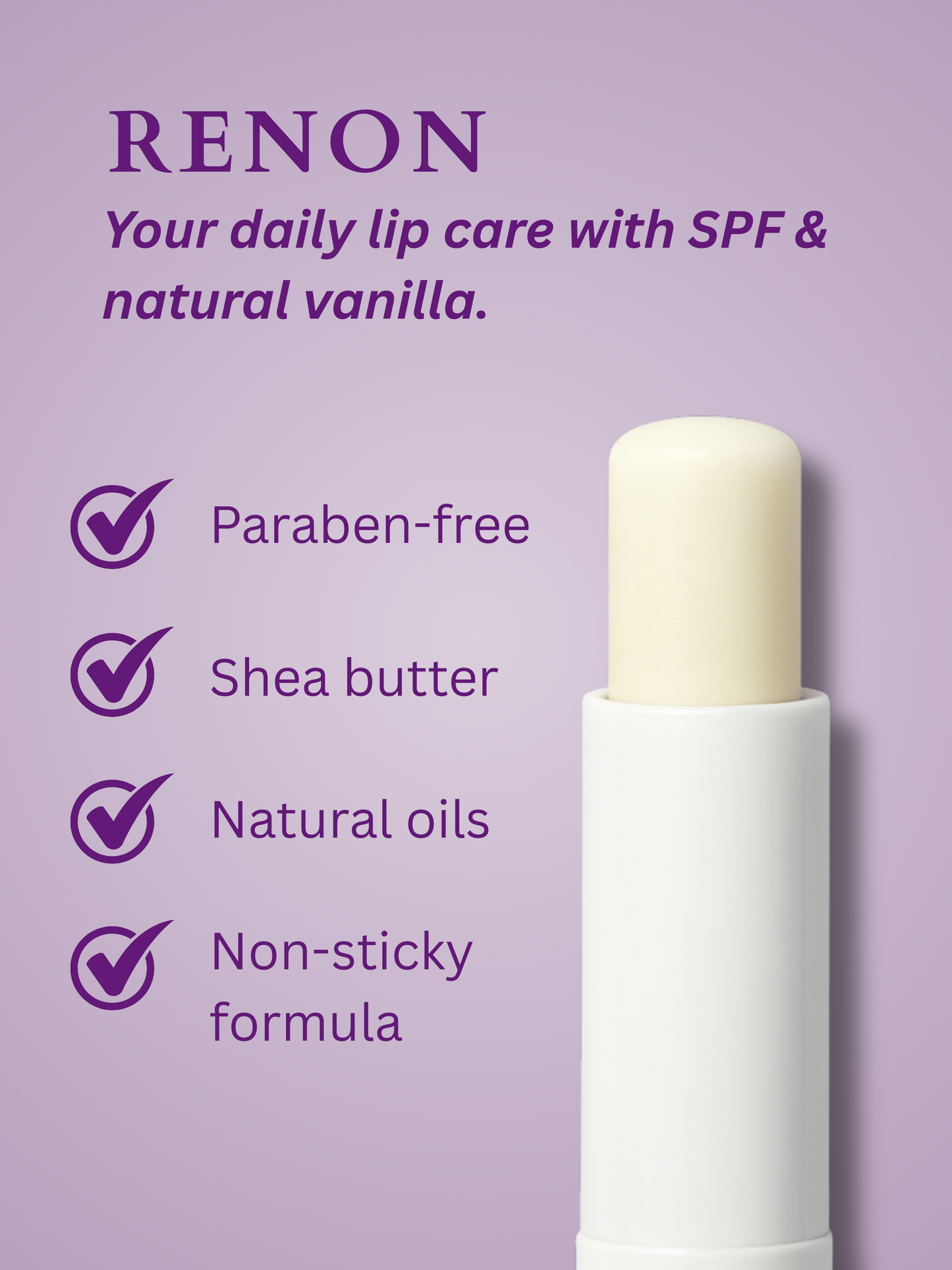 Renon SPF Lip Balm Pack of 2 | Jojoba Oil and Castor Oil | Vitamin E | Shea Butter | Lip balm for dry lips | Lip balm men | Cocoa Vanilla | lip balm for women