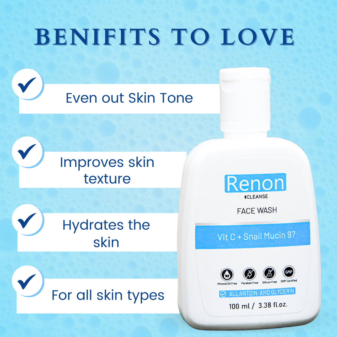 Renon Snail Mucin and Vitamin C Face Wash | Sulphate and Paraben Free