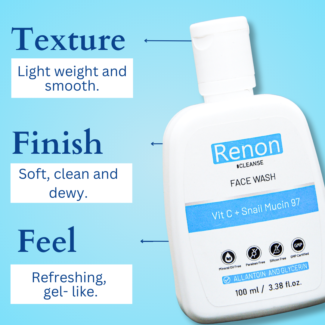 Renon Snail Mucin and Vitamin C Face Wash | Sulphate and Paraben Free