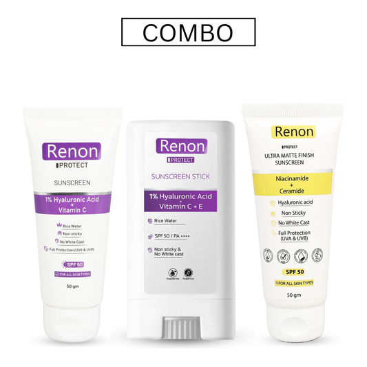 1 % Hyaluronic Sunscreen and  1 % Hyaluronic PA++++ SPF 50 Sunscreen Stick and Niacinamide Matte Finish Sunscreen