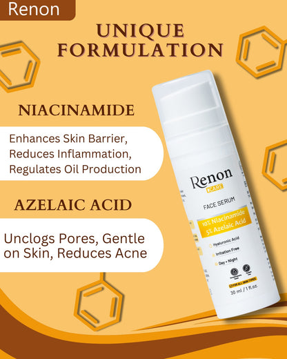 Renon 10% Niacinamide + Hyaluronic Acid Serum | 5 % Azelaic Acid Serum