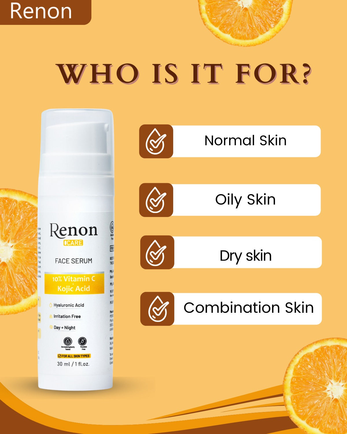 Renon 10% Vitamin C Serum | Kojic Acid Serum