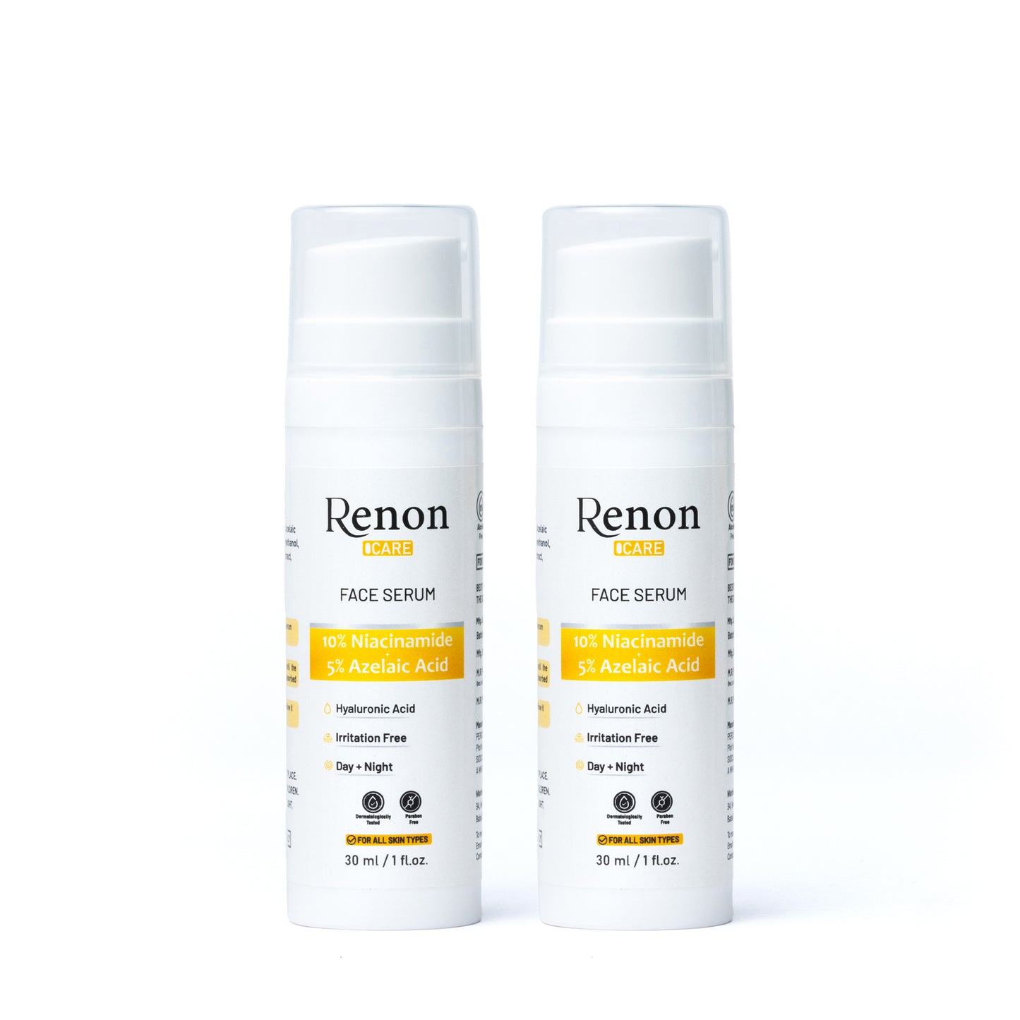 Renon 10% Niacinamide + Hyaluronic Acid Serum | 5% Azelaic Acid Serum