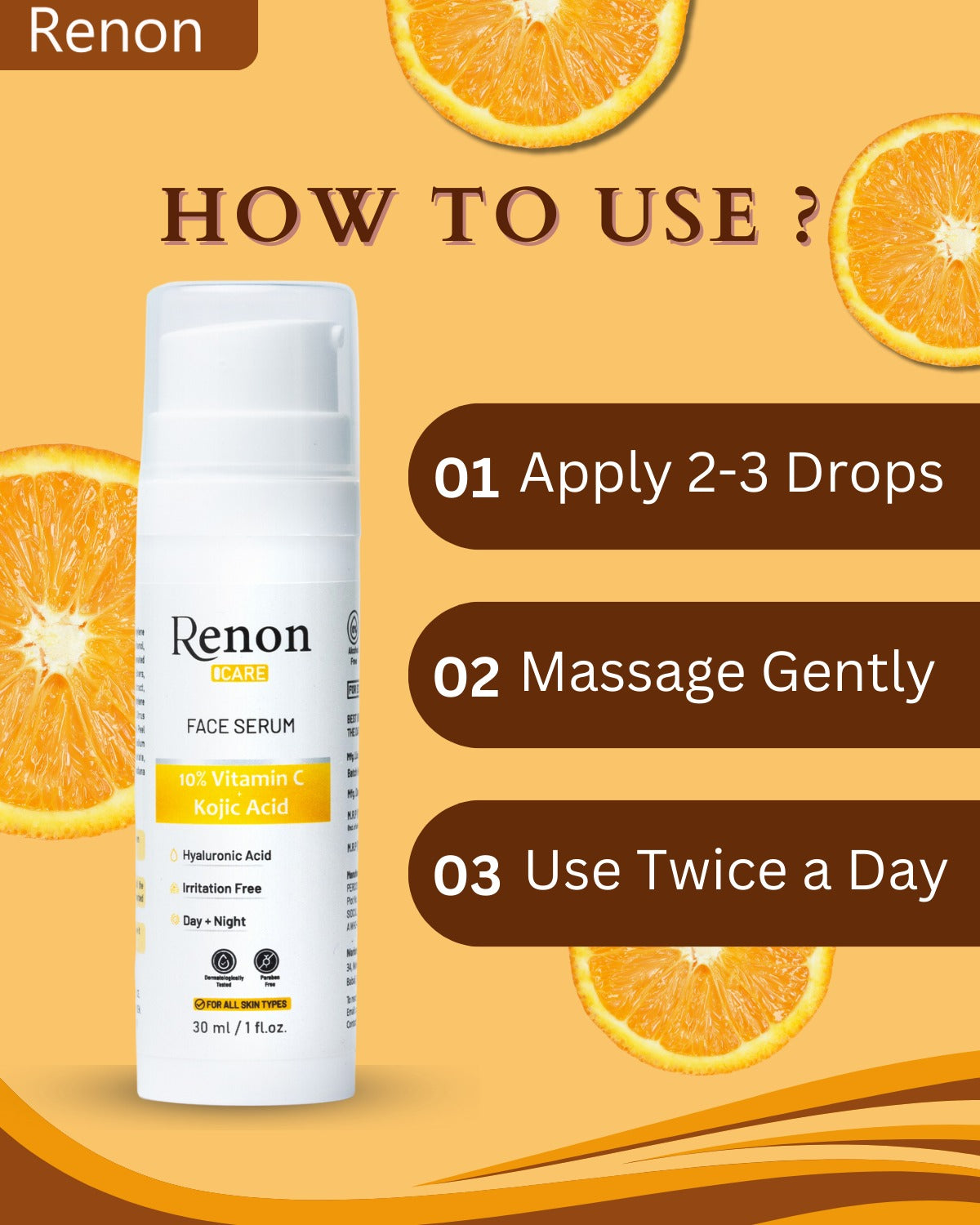 Renon 10% Vitamin C Serum | Kojic Acid Serum