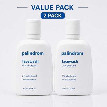 Palindrom (Renon is Now Palindrom) Cleanse 2% Salicylic + 2 % Niacinamide Facewash with Neem and Aloe vera Extact ( Pack of 2)