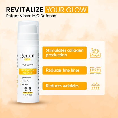 Renon 10% Vitamin + Kojic acid Serum Pack of 2