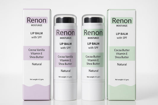 Renon SPF Lip Balm Combo | Shea Butter | Jojoba Oil and Castor Oil | Vitamin E | Lip balm for dry lips | Lip balm men | Cocoa Butter  & Cocoa Vanilla | lip balm for women